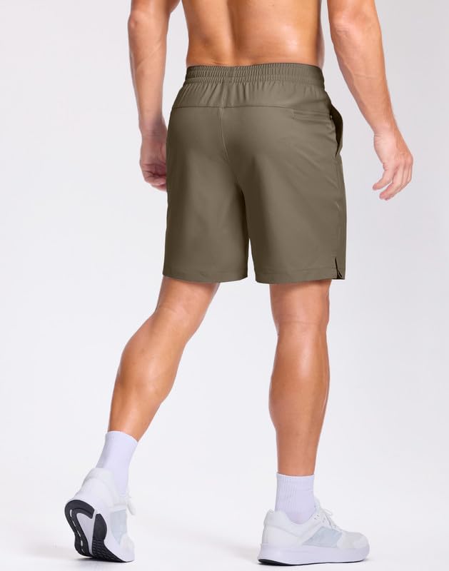 Image of GGJ Men's Lightweight Athletic Shorts with 2 Zipper Pockets 7 inch /9 inch /5 inch Gym Workout Running Quick Dry Tennis Shorts for Men