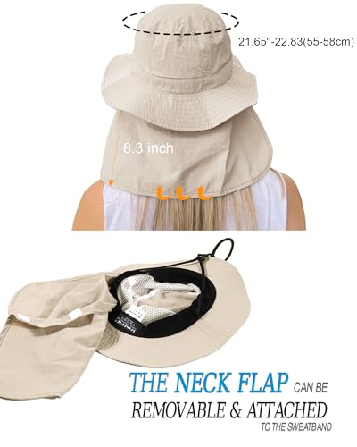 Sombrero impermeable para sol unisex beige miniatura 5