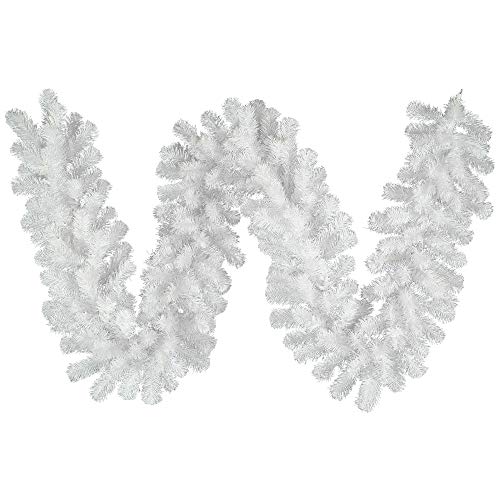 Vickerman 9' Crystal White Spruce Artificial Christmas Garland - ...