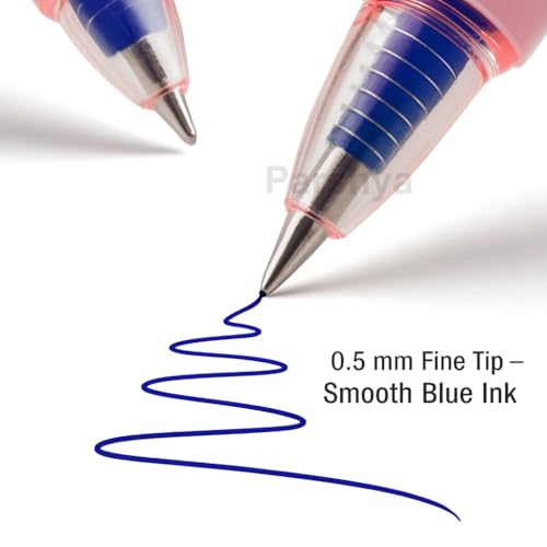 Image of KiddieWorld Erasable Gel Pens Pack of 12 | 0.5 mm Fine Tip Blue Ink | Cute Cartoon Design | Smooth Writing Heat Erase Pens for School, Students, Kids & Office Use