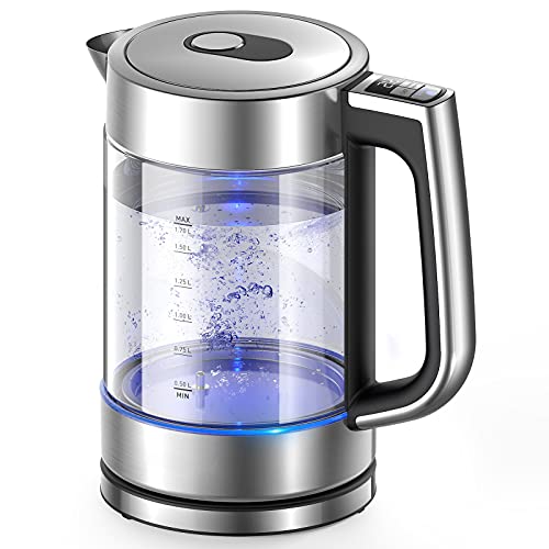 Electric Kettle, Variable Temperature Tea Kettle 1.7L, 1500W Fast Boil Glass Water Kettle w/ 1Hr Keep Warm Function, Premium Stainless Steel BPA-Free Electric Tea Kettle, Boil-Dry Protection