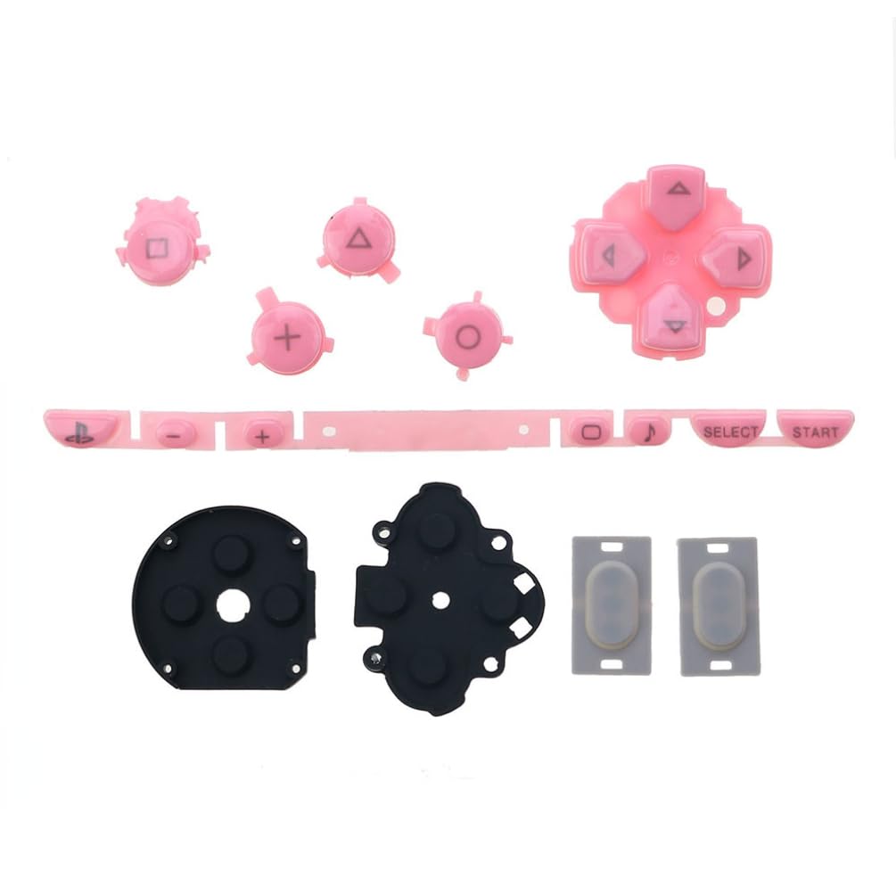 Replacement Rubber Conductive R L Buttons for PSP1000 PSP 1000 Left Right Buttons Key Pad Set Repair Buttons (Pink)