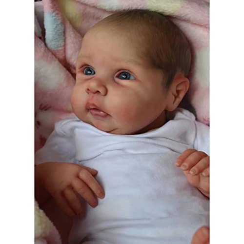 CLXFDJ 20 Zoll Reborn Babypuppe Realistisch Neugeborenes 50CM Kleinkind Junge Weicher Stoffkörper Blaue Augen… – Bild 4