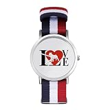 Love Pit Bull Dog orologio sportivo per uomo donna cinturino in nylon orologio da polso analogico al quarzo, Stile:, regular, Cinturino