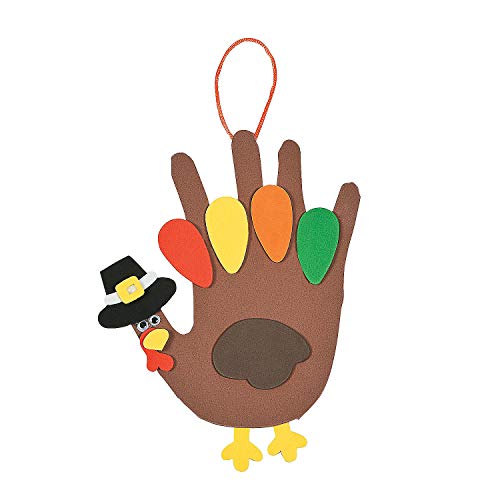Handprint Turkey Craft Kit - Makes 12 - Thanksgiving Crafts for Kids and Fun Home Activities