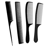 4 Pcs mens comb,Detangling Hair CombSet,Heat Resistant Anti-static Cutting Combs,Wide ToothCombs for Men,Professional Styling CombSet For Men and women Everyday Use(Black)