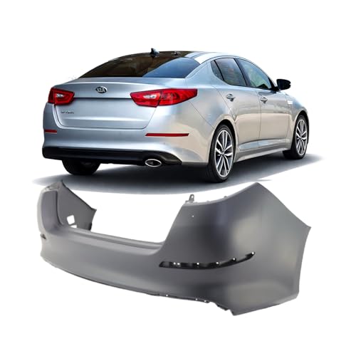 Image of Compatible with Kia Optima 2014-2015 Rear Bumper Cover | Primed, Without Parking Sensor Holes, Sedan, Ready to Paint, OEM 866114C500, KI1100180