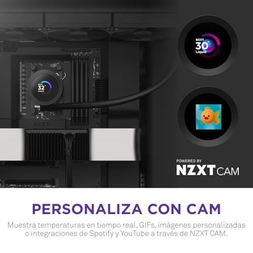 Refrigeración líquida AIO NZXT Kraken Plus 360 ventiladores F120P Intel LGA 1851 AMD AM5 negro 5