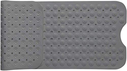 Image of pepplo Bath Tub Mat, 40 x 16 Inches Non-Slip Shower Mats with Suction Cups and Drain Holes, Bathtub Mats Bathroom Mats Machine Washable (Grey)