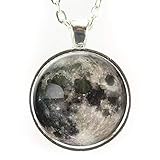 CellsDividing Silver Plated Full Moon Necklace Pendant
