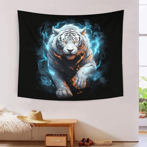 Tapisserie murales tigre 3D tissu déco 180x230cm salon