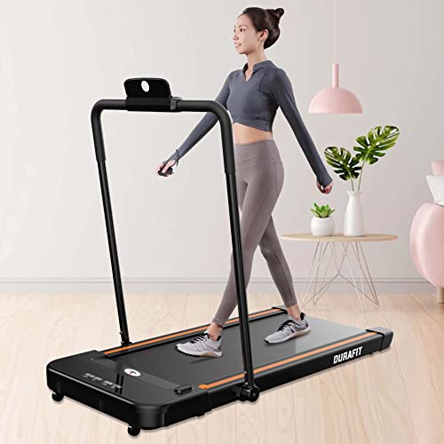 Image of Durafit91 Compact Treadmill Series 2.5 HP Peak DC Motorized Max Speed 8 Km /Hr Max User Weight 100 Home Workout (2.5 HP Peak, Agile - with Handle - 120 Kg Support)