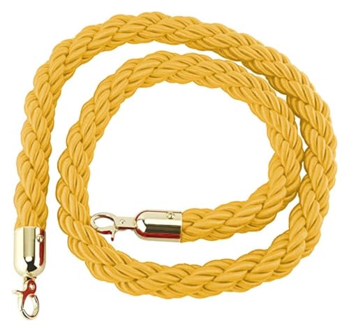 Corde de barrière de foule jaune et corde de poteau contrôle des foules nylon
