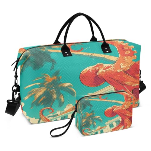 Sac de voyage pieuvre de grande capacité et sac de sport avec trousse de toilette