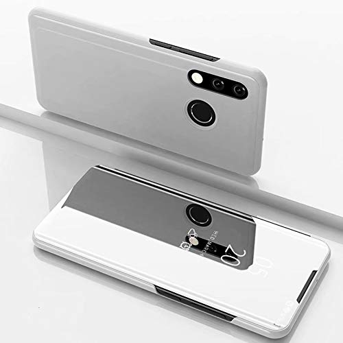 Housse de protection cuir Huawei P30 Lite antichoc couleur argent