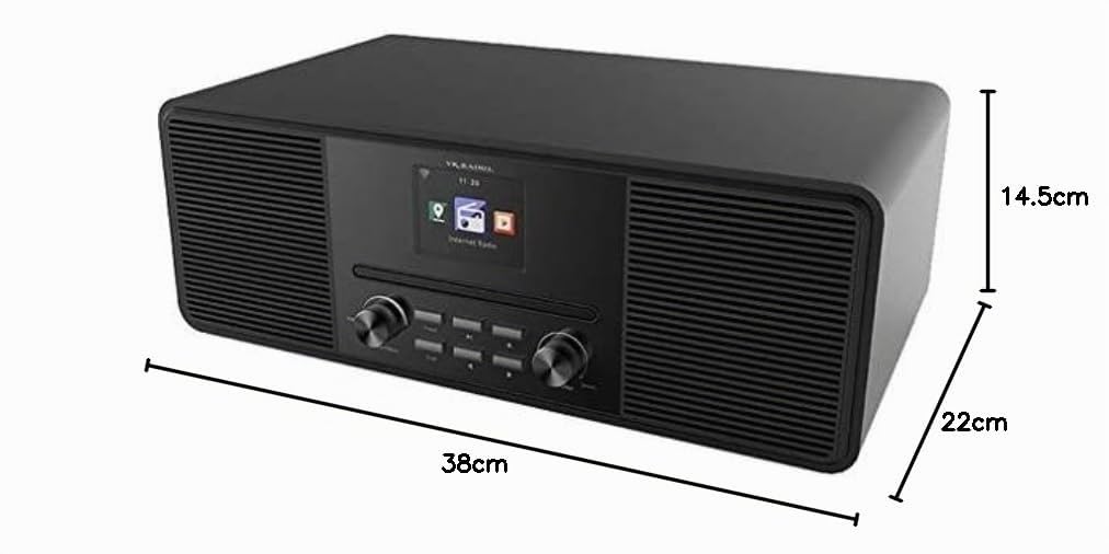 VR-Radio Digitalradio mit CD: Stereo-Internetradio mit CD-Player, DAB+/FM & Bluetooth, 40 W, schwarz (Digitalradio mit Player, Radio, Uhr)