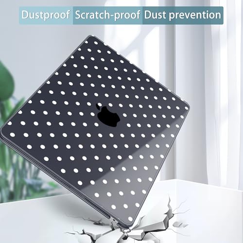 Image of Tuiklol for MacBook Air 13 inch Case M5 2026 M4 2025 M3 2024 M2 2022 Release Model A3449 A3240 A3113 A2681,Plastic Hard Shell Cover for MacBook Air 13.6 with Touch ID, Spot-White