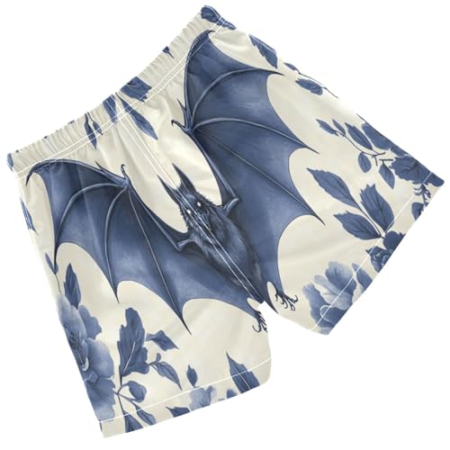 Pigsaly Boys' Swim Board Shorts Black Bat Rose Boy's Swim Trunks Kids Swimwear 4T2