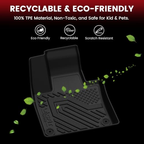 Image of LASFIT Floor Mats for Volvo XC90 2020-2026 T8 6-Seats Only, with Cargo Mat | Not Fit Gas, Fit PHEV T8 All Weather TPE Liner, Refined Interior Protection, 1st 2nd 3rd Row Mats, Trunk Mat & Backrest Mats