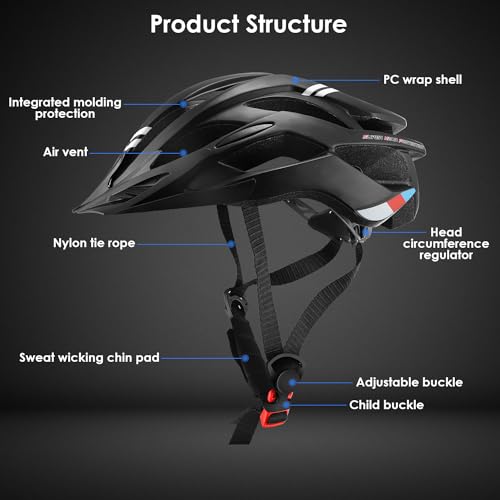 Fahrradhelm Stadthelm Radhelm Unisex-Größenverstellbar Atmungsaktiv MTB-Helm für Herren...