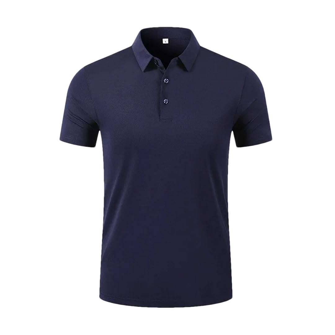 Polo de golf de manga corta para hombre, para deportes al aire libre, absorbe la humedad, transpirable, de seda de hielo