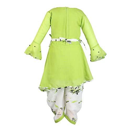 Image of Blushup Girls Floral Printed Rayon Ethnic Wear Kurti and Dhoti Set