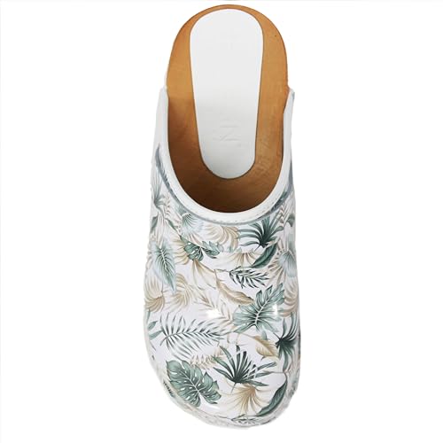 Image of Bjork Maja Wood Open Back Leather Clogs