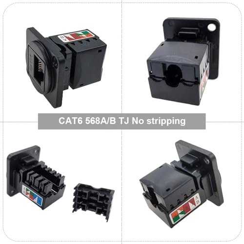 Conector tipo D RJ45-CAT6 de panel, soluciona cortes de red Ethernet, 10 unidades 6