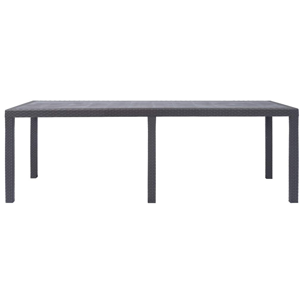 Stół ogrodowy z tworzywa sztucznego 220 x 90 x 72 cm brązowy wygląd rattanu | Odporny na warunki atmosferyczne, łatwy w pielęgnacji, lekki, łatwy montaż, do ogrodu, na taras, kemping