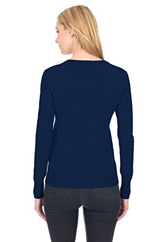 State Fusio Classic V-Neck Sweater For Women - Breathable & Soft Long Sleeve Pullover - Hoodless Sweatshirt Made From Pure Merino Wool - Light Sweaters For Summer (Navy, X-Large) #TOP2