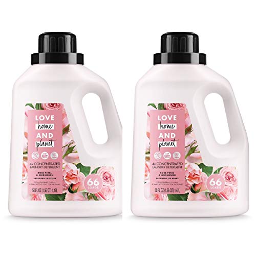 Love Home and Planet Concentrated Laundry Detergent Rose Petal & Mururmuru, 50 oz (Pack of 2)