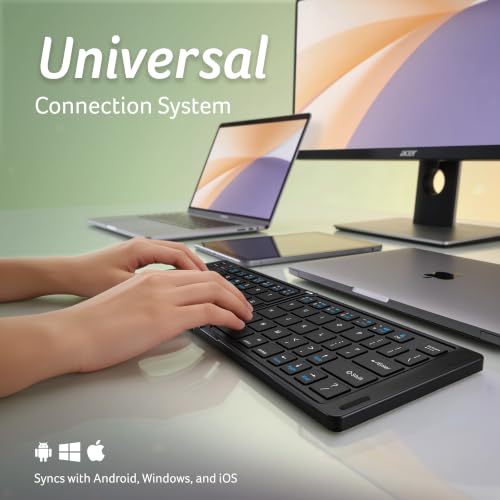 Image of Acer MiniFold Foldable Bluetooth Keyboard, Ultra Portable 66-Key Wireless Keyboard, Bluetooth 5.0, Rechargeable Battery, Type-C Charging, 150mAh Battery, for Windows, Android, iOS, Tablets & Laptops