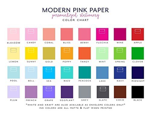 Image of Modern Pink Paper 3 Letter Monogram Stationery Set, Monogram Note cards with Envelopes, Monogrammed Stationary Set, Your Choice of Colors and Quantity