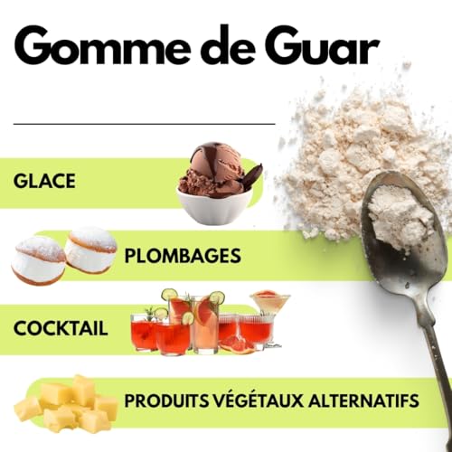 Saporepuro Farine de graine de Guar - Gomme de Guar - 1 KG - Idéal pour les glaces et sorbets - Pure 100% – vue 5