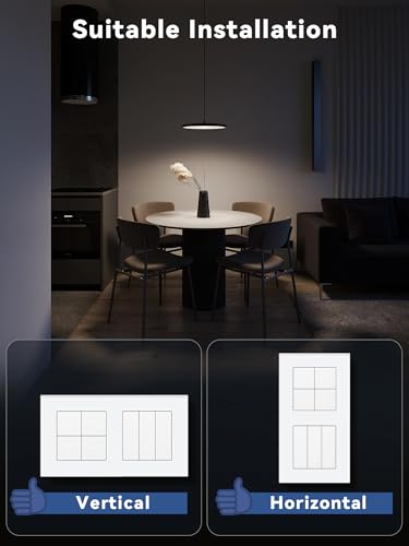 BSEED Smart Lichtschalter mit WiFi Dimmer Schalter,LED Dimmschalter Unterputz,Kompatibel mit Amazon Alexa&Google Home,Smarte Zeitpl&auml;ne,4 Fach 1 Weg Wlan Wandschalter Wei&szlig;(Neutralleiter Erforderlich)