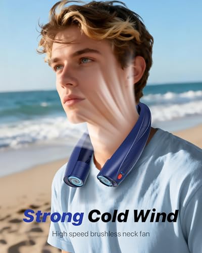 Kesguar Portable Neck Fan, 20H RunTime Cooling Fan, 6 Speeds 360° Airflow Personal Fan, Rechargeable Hands Free with 6000mAh Battery Wearable Fan Gifts for Women Men Outdoor Travel Camping - image 3