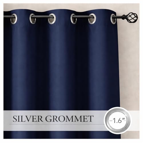 Image of STITCHNEST 'Solis Series' Premium Satin Room Darkening Curtains 7 Feet Long Set of 1 | Door Curtain 7 x 4 Feet | Blocks 70-80% Light | Ideal for Bedroom, Living Room & Home Decor