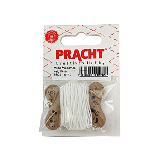Pracht Creatives Hobby 1694-10117 - Hilo de macramé de poliéster Encerado de 1 mm en Color Blanco, Longitud Aprox. 10 m, Ideal para proyectos de Manualidades, fabricación de Joyas y decoración Cover