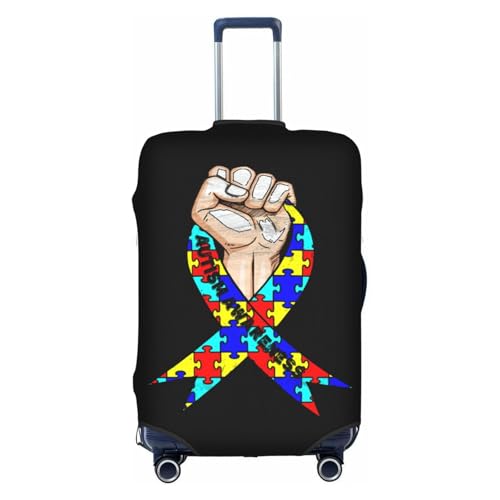 Travel Luggage Cover Autism Awareness Fashion Washable Baggage Suitcase Protector Fit For Luggage Medium