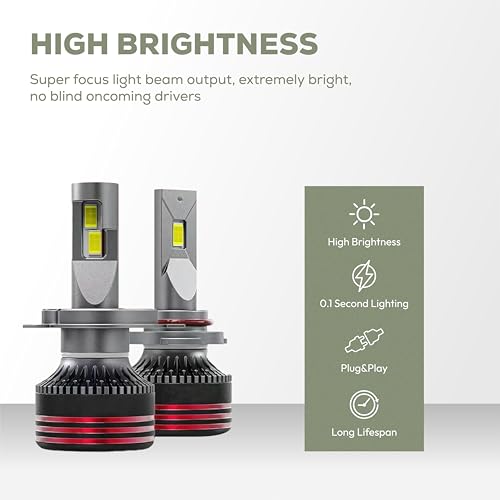 Image of klyro LED Headlight Bulb for Car 140W 14000LM 8000K Ice Blue White Light | Plug & Play Waterproof LED Headlamp | High Visibility Night Driving Light | Pack of 2 (H8 /H9 /H11 /H16)