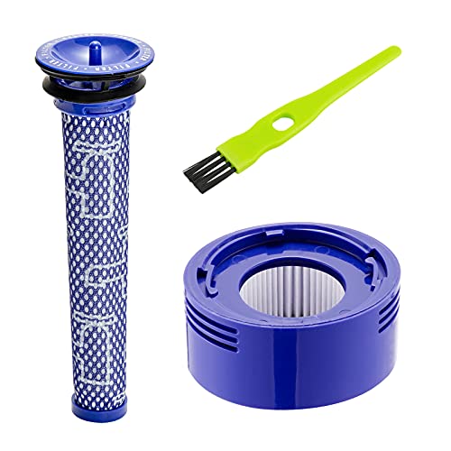 Replacement Filter for Dyson V8+, V8 Absolute, V8 Animal, V8 Motorhead, V8 Carbon Fiber, V7 Absolute, V7 Animal Pro, V7 Animal Plus, V7 Trigger Pro. Vacuum,1 Pre Filters & 1 HEPA Post Filters,Compare to Part # 965661-01 & 967478-01