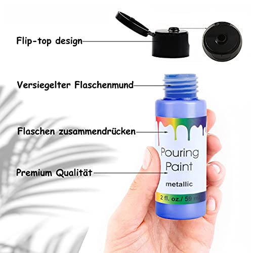 VICBAY Kit de Peintures Acryliques, 12 Brillant Set de Peinture Gouache Tube, Peinture Gouache Premium Séchage Rapide Non Toxique Colorant Resine Epoxy pour Papier, Toile, Céramique et Bois - Image 7