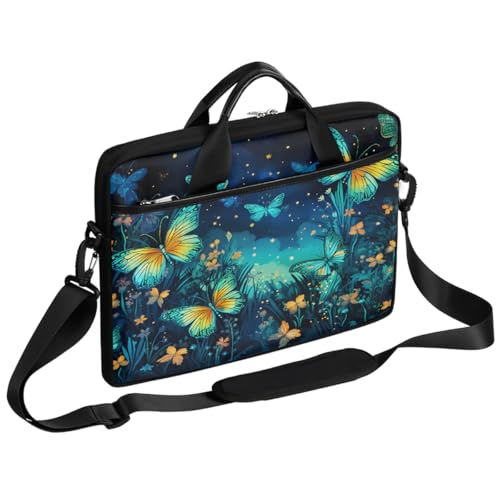 Bolso para laptop de 15 pulgadas Starry Sky Butterfly Flowers