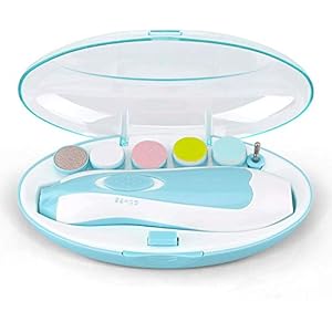 Baby Nagelfeile – RIGHTWELL Elektrischer Baby Nagelknipser mit LED-Frontlicht – Sicher und Leise, Baby-Nagelschneider mit 6 Schleifköpfen für Neugeborene, Kleinkinder