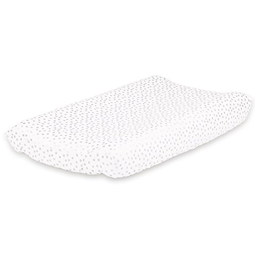 Image of Metallic Silver Dot Baby Changing Pad Cover by The Peanut Shell