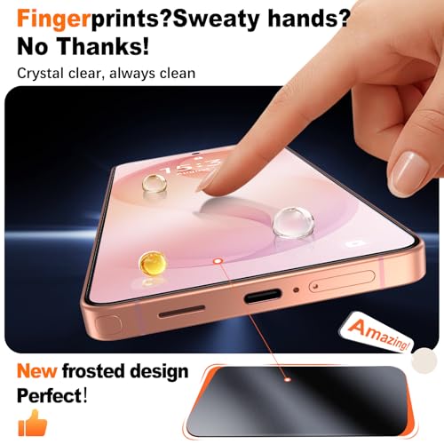 Image of UniqueMe for S26 Matte Screen Protector - 2 PACK Tempered Glass for Samsung Galaxy S26,[Anti-Glare & Anti-Fingerprint] Fingerprint Unlocking,Easy Installation,Bubble-Free,9H Hardness