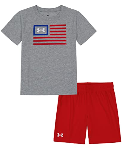 Under Armour Boys Outdoor Set, Cohesive Pants & Top Tshirt And Shorts Set, Mod Gray Banner, 3-6 Months Us #TOP1