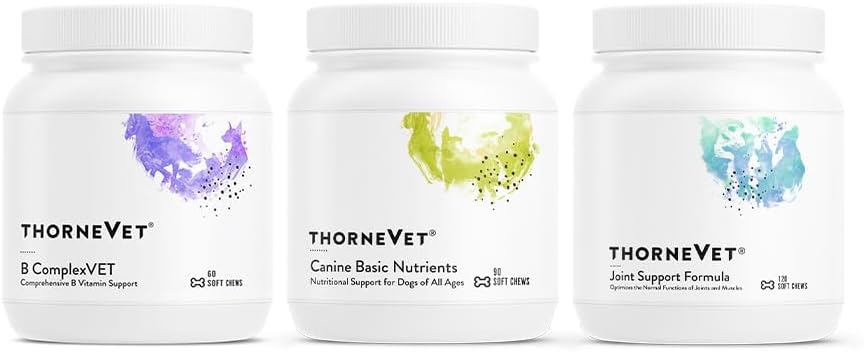 ThorneVet B ComplexVet, Canine Basic Nutrients, and Joint Support Formula Soft Chews Bundle