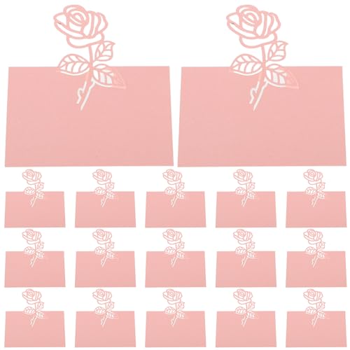 DECORNIJIA 50 Pièces Cartes de Place Mariage Rose Ajourées Numéros de Table et Marque Noms Finition Rose Perle pour Réception et Dîner de Noces