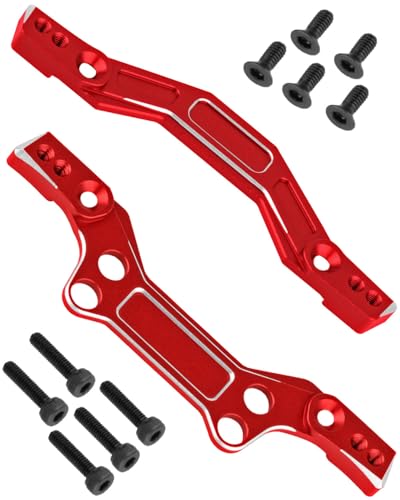 hopsupRC RC Shock Tower Upgrade Parts for 1/16 Mojave Grom 223S DSC 4X4 RTR,1/16 Mojave Grom 4X4 RTR,Aluminum Front Rear Shock Tower Shock Mounts Set Hops Up.Red(2PCS)